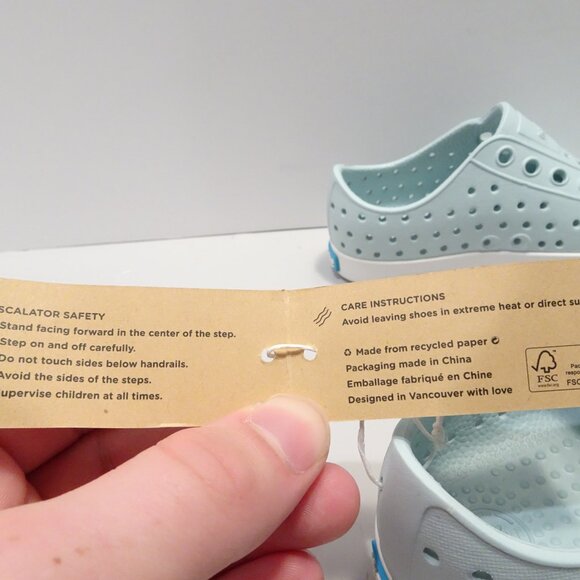 NWT Native Jefferson Skip Blue Shell White Water Play Shoes Size C 7 - Picture 5 of 7